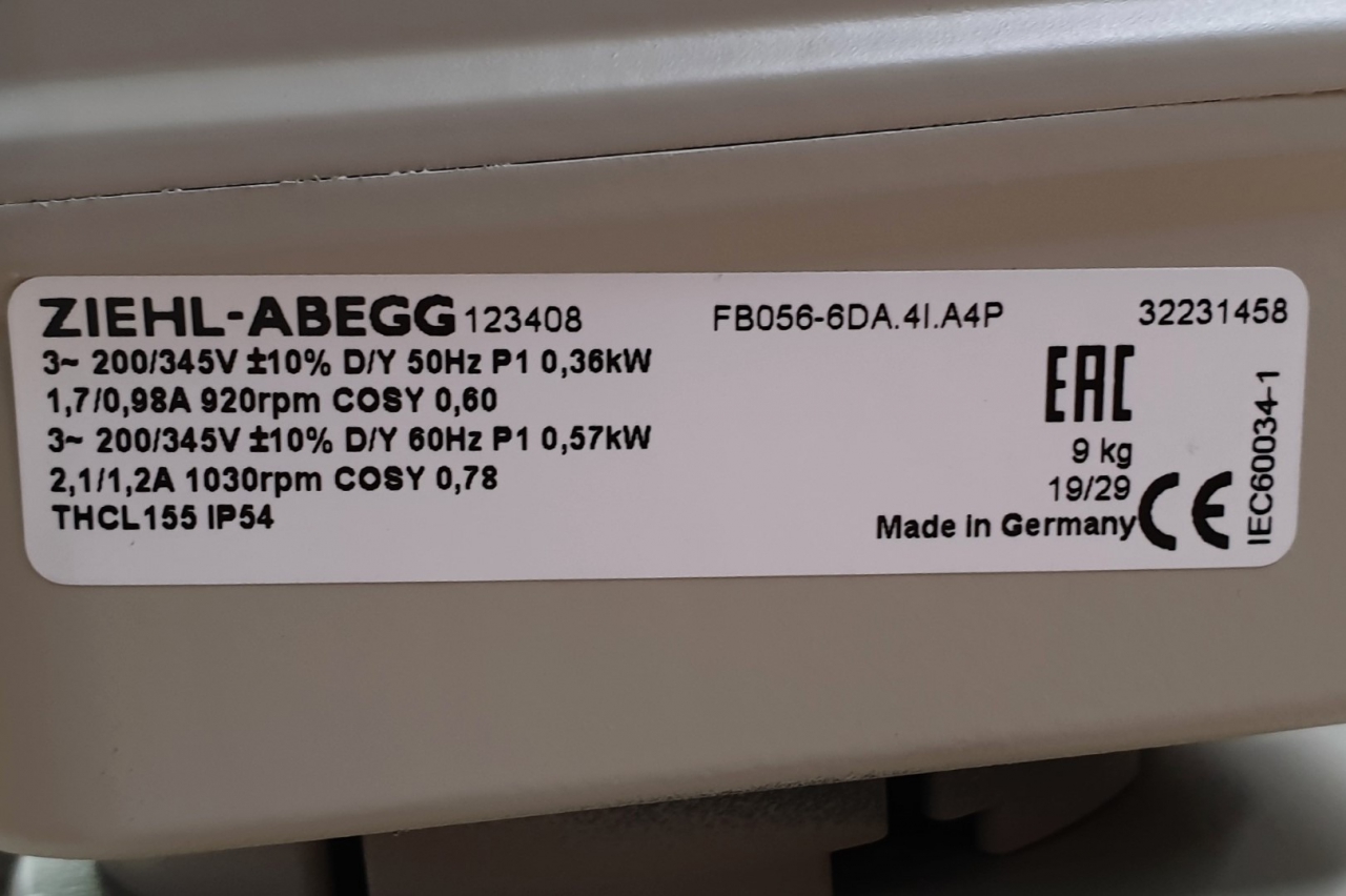 Ziehl-Abegg FB056-6DA.4I.A4P fan - HOS BV