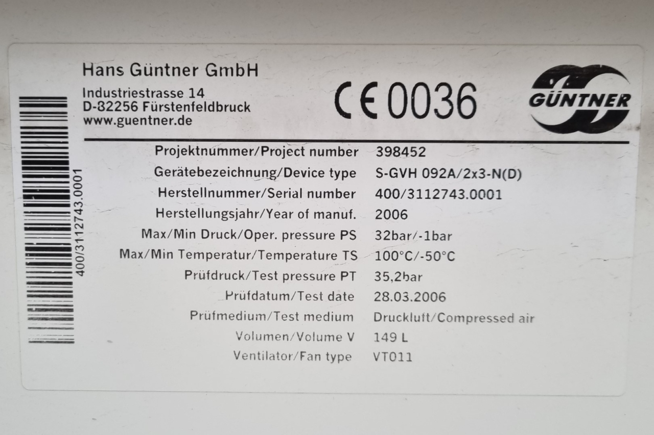 Used Güntner S-GVH 092A/2x3-N(D) condenser - HOS BV