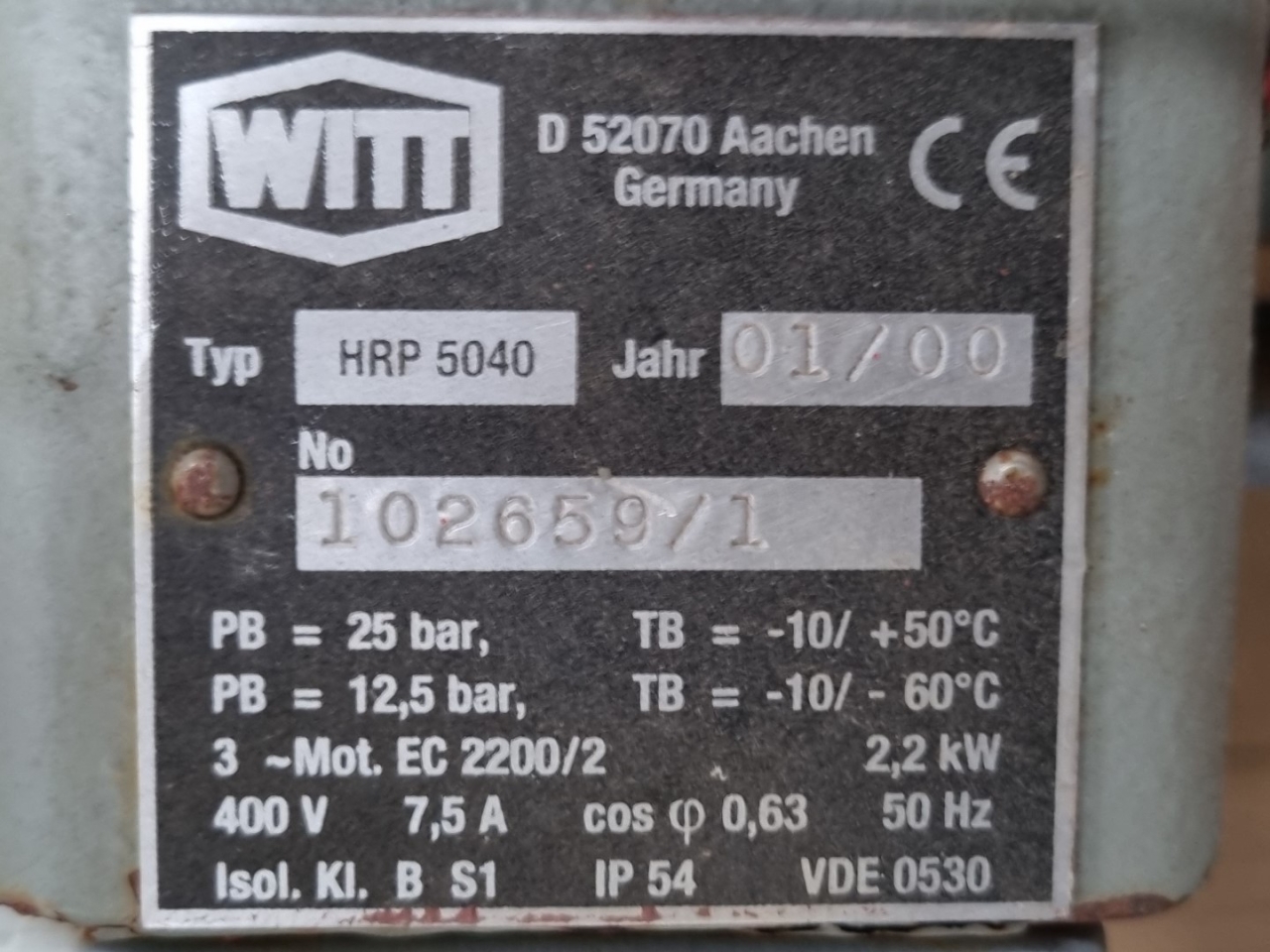 Used Witt HRP 5040 liquid pump. - HOS BV