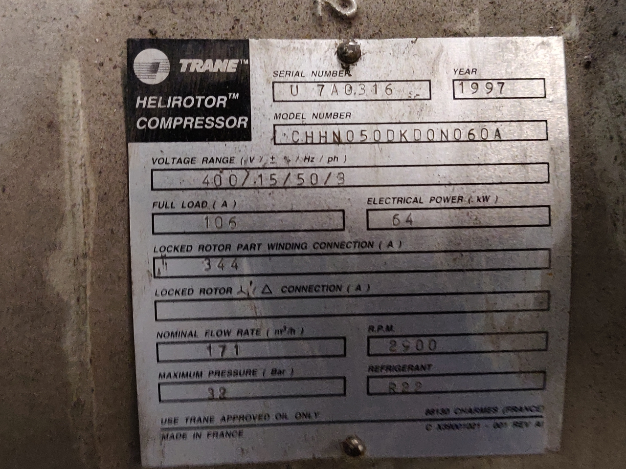 Trane Chhn 050 Dk D0n 060a - Hos Bv