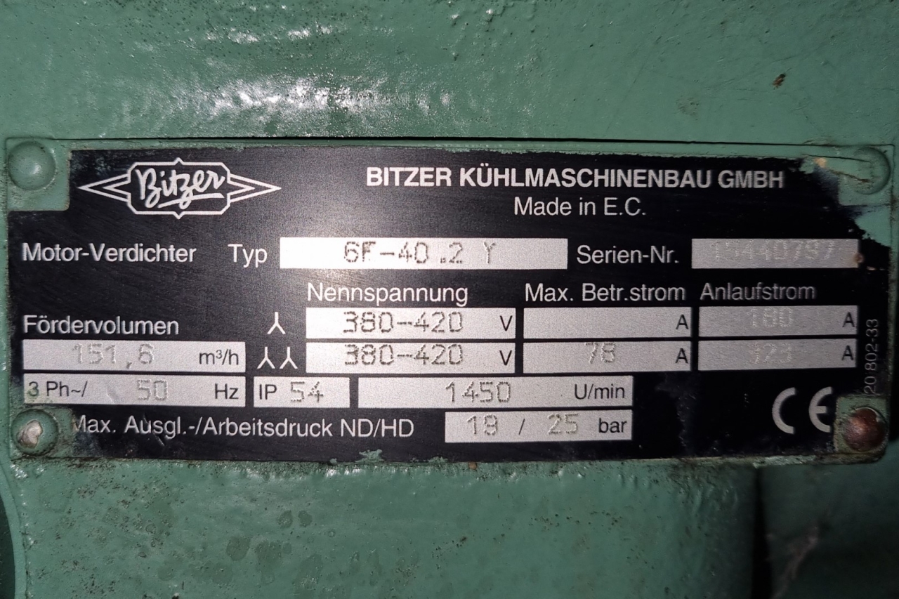 Used Bitzer 6F-40.2Y semi-hermetic reciprocating compressor - HOS BV