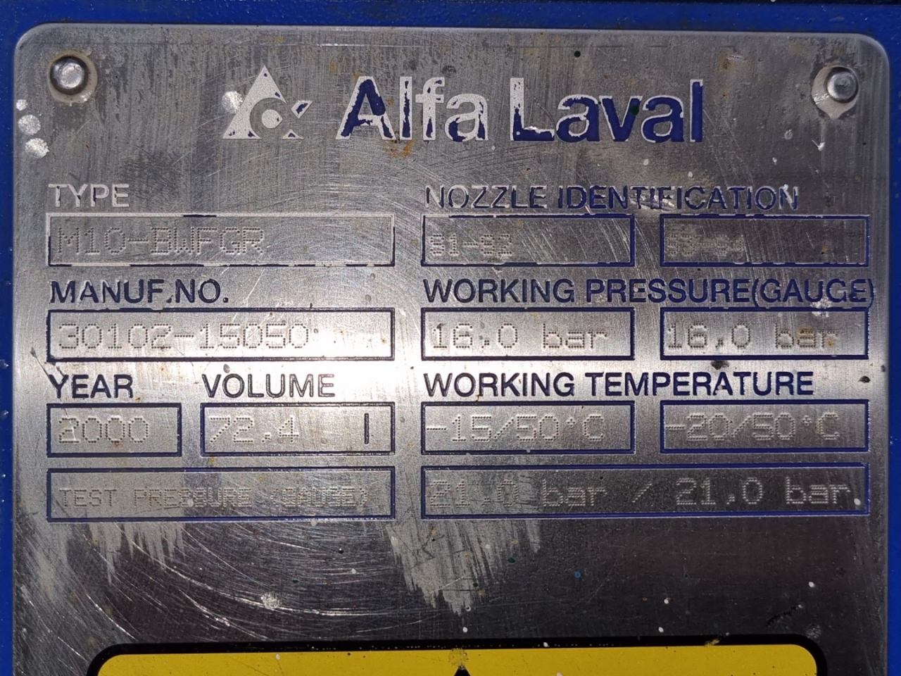 Used Alfa Laval M10-BWFGR Plate Heat Exchanger Glycol / Freon - HOS BV