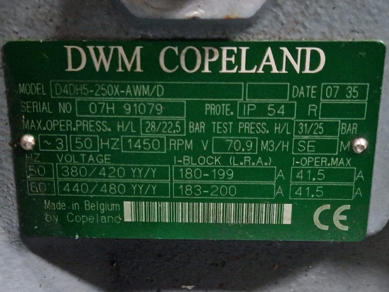 Used DWM / Copeland D4DH5-250X-AWM/D (x2) & D4DA5-200X-AWM/D (x1) semi ...