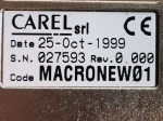 Carel interface control panel Macroplus - MACRONEW01