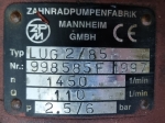 ZPM Zahnradpumpenfabrik Mannheim GmbH LUG 2/85